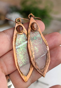 Magic Leaf Copper Electroformed Earrings - 8
