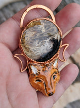 Load image into Gallery viewer, Fox and Palm Root Moon Electroformed Necklace