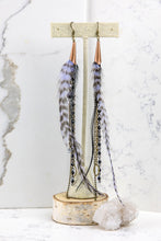 Load image into Gallery viewer, Hint of Lavender Striped Shoulder Duster Earrings - Minxes&#39; Trinkets