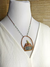 Load image into Gallery viewer, Shark&#39;s Tooth and Druzy Labradorite II - Copper Electroformed Necklace - Minxes&#39; Trinkets