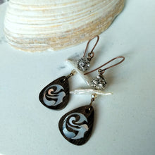 Load image into Gallery viewer, Inlay Earrings - Mermaid and Pearl - Minxes&#39; Trinkets