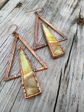 Load image into Gallery viewer, Peruvian Opal Wood Electroformed Earrings - Minxes&#39; Trinkets