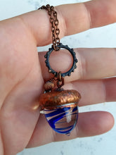 Load image into Gallery viewer, Electroformed Lampworked Glass Acorn - Cobalt Blue Swirl - Minxes&#39; Trinkets