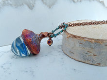 Load image into Gallery viewer, Electroformed Lampworked Glass Acorn - Sky Blue and White Swirl - Minxes&#39; Trinkets
