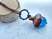 Load image into Gallery viewer, Electroformed Lampworked Glass Acorn - Caribbean Blue - Minxes&#39; Trinkets