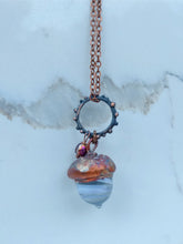 Load image into Gallery viewer, Electroformed Lampworked Glass Acorn - White Swirl - Minxes&#39; Trinkets