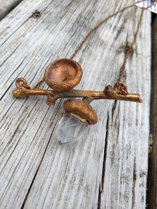 Quartz Acorn Oak Twig Necklace - 2 - Minxes' Trinkets
