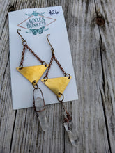 Load image into Gallery viewer, Triangle Quartz Point Earrings - Minxes&#39; Trinkets