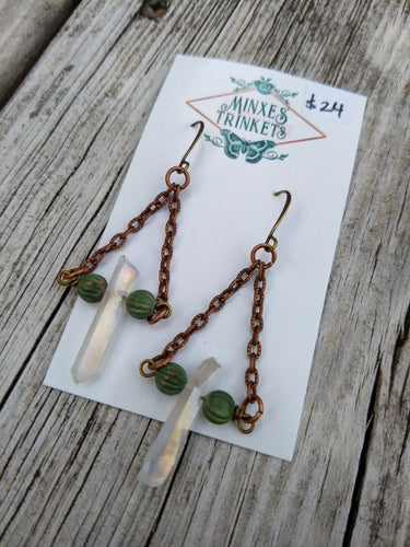 Aura Quartz Point Earrings - Minxes' Trinkets
