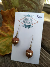 Load image into Gallery viewer, Swarovski pearl acorn earrings - champagne - Minxes&#39; Trinkets