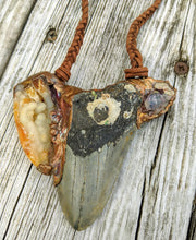 Load image into Gallery viewer, Electroformed Megalodon Shark Tooth with Druzy and Amethyst - Minxes&#39; Trinkets