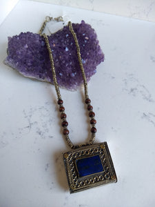 Kuchi Lapis Box Necklace - Minxes' Trinkets