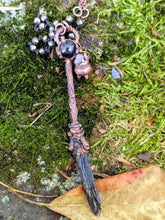 Load image into Gallery viewer, Electroformed Witch Broom Besom with Black Diopside and Cauldron - Minxes&#39; Trinkets