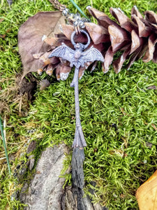 Copper Electroformed Witch Broom Besom with Bat - Minxes' Trinkets