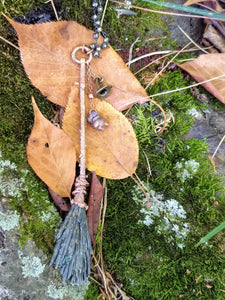 Copper Electroformed Besom - Medium with Hat and Cauldron - Minxes' Trinkets