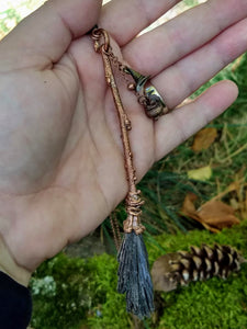 Copper Electroformed Besom - Medium with Hat and Cauldron - Minxes' Trinkets