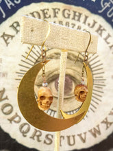 Load image into Gallery viewer, Carved Skull and Big Moon Earrings - Minxes&#39; Trinkets