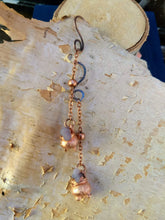 Load image into Gallery viewer, Grape Agate Copper Electroformed Cauldron Earrings - Long - Minxes&#39; Trinkets