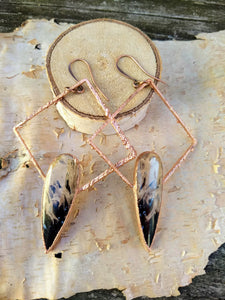 Copper Electroformed Palm Root Earrings - Minxes' Trinkets