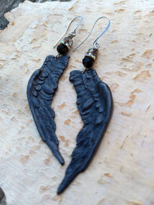 Black Wing Augury Earrings II - Minxes' Trinkets