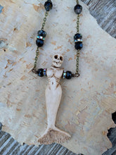 Load image into Gallery viewer, Skeleton Mermaid Necklace - Dark Water - Minxes&#39; Trinkets