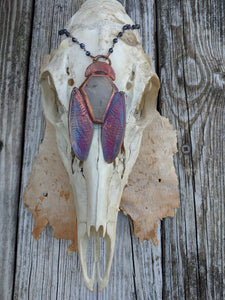 Electroformed Cicada-Winged Coffin Necklace - Light - Minxes' Trinkets