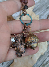 Load image into Gallery viewer, Electroformed Acorn Necklace with Cherry Creek Jasper II - Minxes&#39; Trinkets