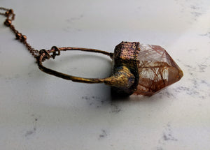 Electroformed Rutilated Quartz Necklace II - Minxes' Trinkets