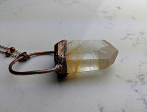 Electroformed Rutilated Quartz Necklace III - Minxes' Trinkets
