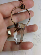 Load image into Gallery viewer, Electroformed Rutilated Quartz Necklace IV - Minxes&#39; Trinkets