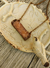 Load image into Gallery viewer, Electroformed Peach Druzy Necklace - Minxes&#39; Trinkets