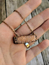 Load image into Gallery viewer, Electroformed Peach Druzy Necklace - Minxes&#39; Trinkets