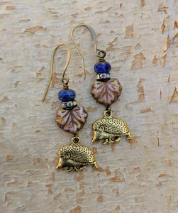 Hedgehog earrings - Gloaming - Minxes' Trinkets