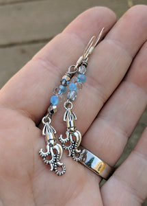 Silvery Squid Earrings - Minxes' Trinkets