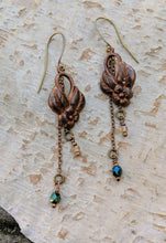 Load image into Gallery viewer, Vintage Floral Brass Earrings - Minxes&#39; Trinkets