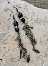 Load image into Gallery viewer, Paint It Black - Kuchi Dangle Earrings - Minxes&#39; Trinkets