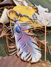 Load image into Gallery viewer, Real Copper Electroformed Feather - Kyanite - Minxes&#39; Trinkets