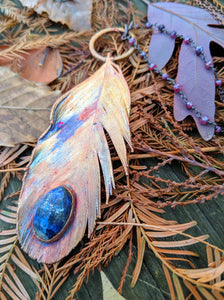 Real Copper Electroformed Feather - Lapis Lazuli - Minxes' Trinkets