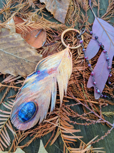 Real Copper Electroformed Feather - Lapis Lazuli - Minxes' Trinkets
