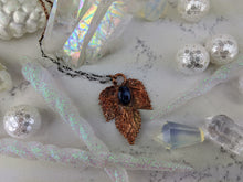 Load image into Gallery viewer, Electroformed Winter Hop Leaf Necklace with Blue Kyanite - Minxes&#39; Trinkets