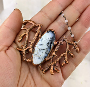 Electroformed Winter Branches with Dendritic Opal - 1 - Minxes' Trinkets