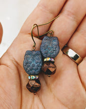 Load image into Gallery viewer, Owl Earrings - Winter Midnight - Minxes&#39; Trinkets