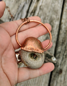 Copper Electroformed Hagstone Necklace I - Minxes' Trinkets