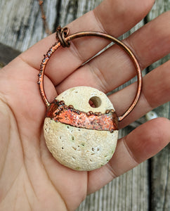 Copper Electroformed Hagstone Necklace IV - Minxes' Trinkets