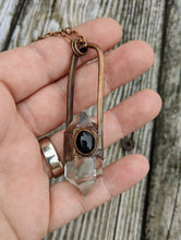 Load image into Gallery viewer, Quartz and Black Diopside - Copper Electroformed Necklace - Minxes&#39; Trinkets