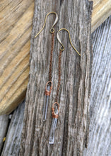 Load image into Gallery viewer, Quartz Point Chain Earrings - Minxes&#39; Trinkets
