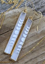 Load image into Gallery viewer, Slightly Imperfect - Engraved Selenite Moon Phase Earrings - Minxes&#39; Trinkets