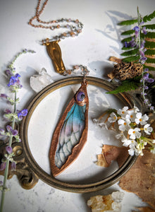 Relic Fairy Wing Rosary Necklace - Resin and Copper Electroformed 3