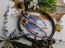 Load image into Gallery viewer, Relic Fairy Wing Earrings - Resin and Copper Electroformed 2