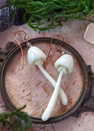 Ethereal Glow-in-the-Dark Mushroom Earrings - #1